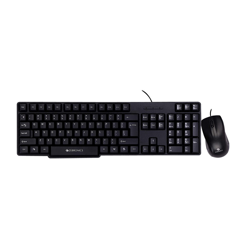 Picture of Zebronics Wired Keyboard and Mouse Combo with 104 Keys and a USB Mouse with 1200 DPI - JUDWAA 750